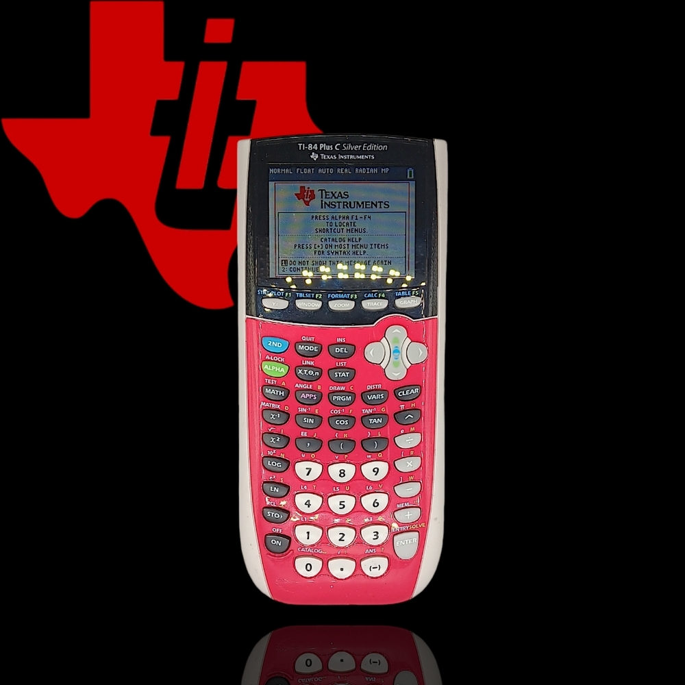 Texas Instruments TI 84 Plus C Silver Edition Pink W/Charging Cable No Cover